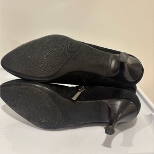 Aquatalia Black Suede Ankle Booties with Side Zip